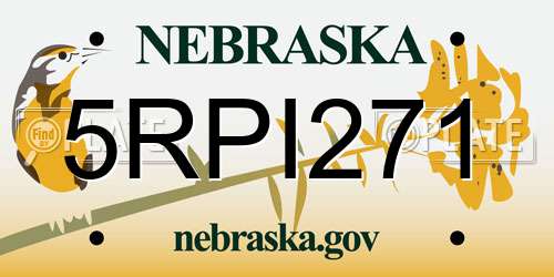 5RPI271 Nebraska License Plate