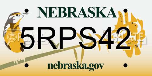 5RPS42 Nebraska License Plate