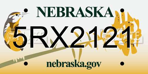 5RX2121 Nebraska License Plate