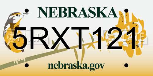 5RXT121 Nebraska License Plate
