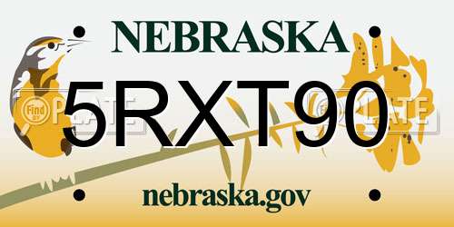 5RXT90 Nebraska License Plate