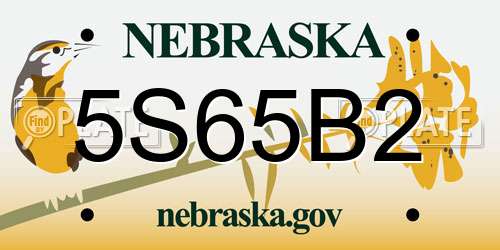 5S65B2 Nebraska License Plate