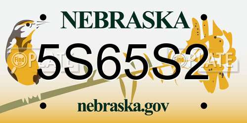5S65S2 Nebraska License Plate