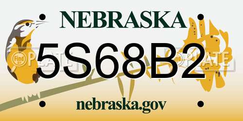 5S68B2 Nebraska License Plate
