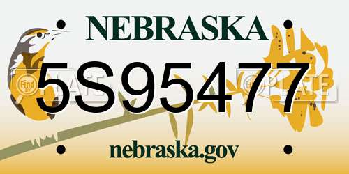 5S95477 Nebraska License Plate
