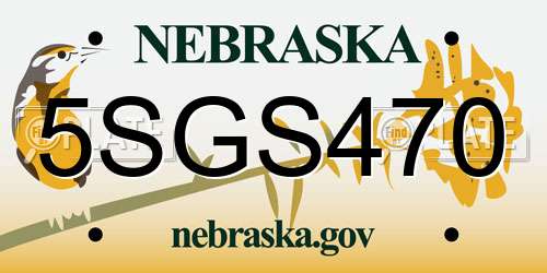 5SGS470 Nebraska License Plate