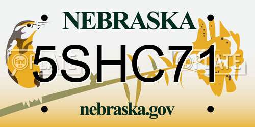 5SHC71 Nebraska License Plate