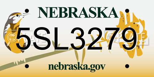 5SL3279 Nebraska License Plate