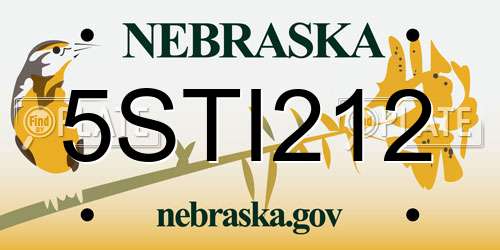 5STI212 Nebraska License Plate