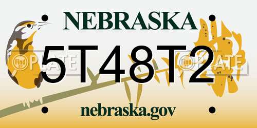 5T48T2 Nebraska License Plate