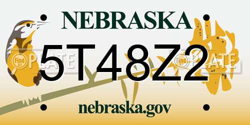 5T48Z2 Nebraska License Plate