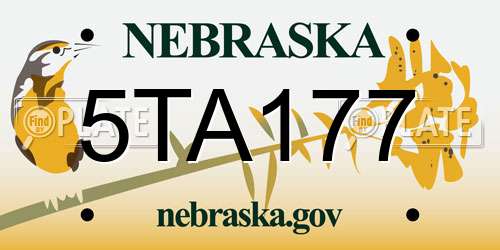 5TA177 Nebraska License Plate