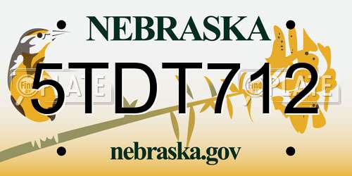 5TDT712 Nebraska License Plate
