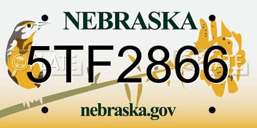 5TF2866 Nebraska License Plate