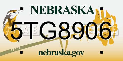 5TG8906 Nebraska License Plate