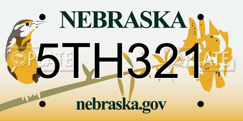 5TH321 Nebraska License Plate