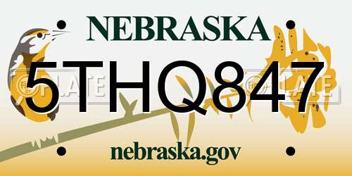 5THQ847 Nebraska License Plate