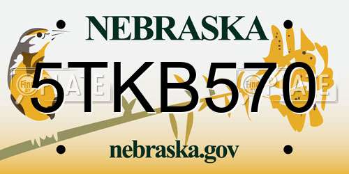 5TKB570 Nebraska License Plate