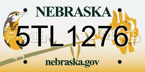 5TL1276 Nebraska License Plate