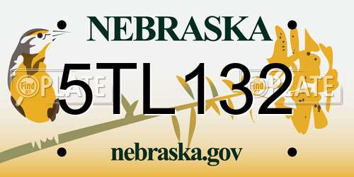 5TL132 Nebraska License Plate