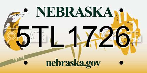 5TL1726 Nebraska License Plate