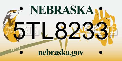 5TL8233 Nebraska License Plate