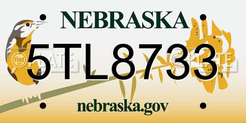 5TL8733 Nebraska License Plate