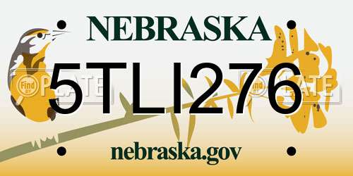 5TLI276 Nebraska License Plate