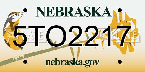 5TO2217 Nebraska License Plate