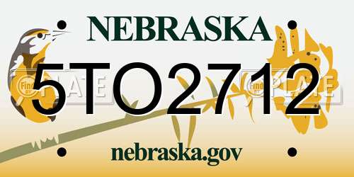 5TO2712 Nebraska License Plate