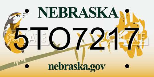 5TO7217 Nebraska License Plate
