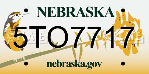 5TO7717 Nebraska License Plate