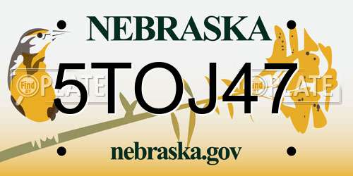 5TOJ47 Nebraska License Plate