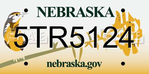 5TR5124 Nebraska License Plate