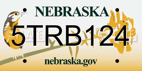 5TRB124 Nebraska License Plate