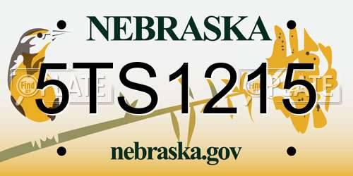 5TS1215 Nebraska License Plate