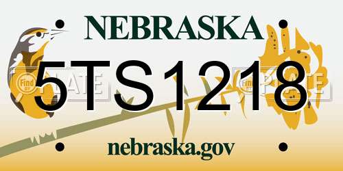 5TS1218 Nebraska License Plate
