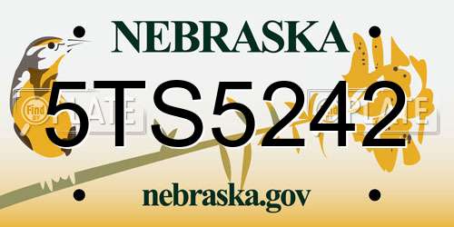 5TS5242 Nebraska License Plate
