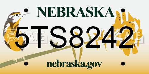5TS8242 Nebraska License Plate