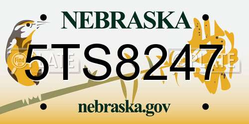 5TS8247 Nebraska License Plate