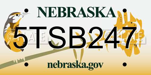 5TSB247 Nebraska License Plate