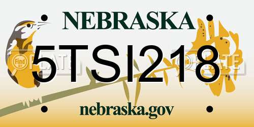 5TSI218 Nebraska License Plate
