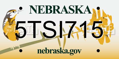 5TSI715 Nebraska License Plate