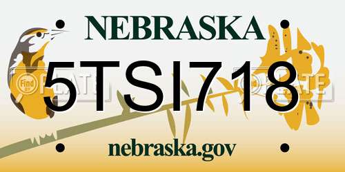 5TSI718 Nebraska License Plate