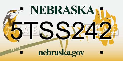 5TSS242 Nebraska License Plate