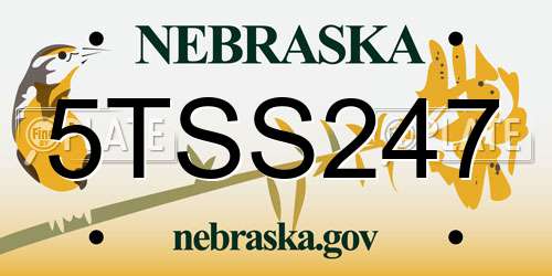5TSS247 Nebraska License Plate