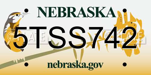 5TSS742 Nebraska License Plate