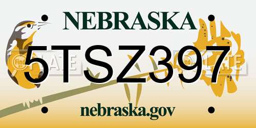 5TSZ397 Nebraska License Plate
