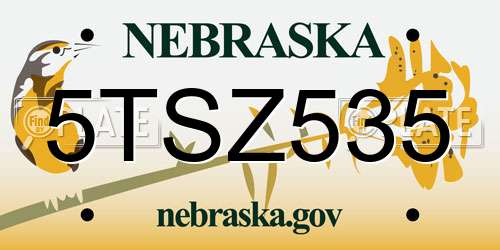 5TSZ535 Nebraska License Plate