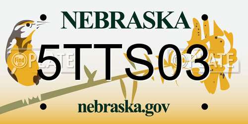 5TTS03 Nebraska License Plate